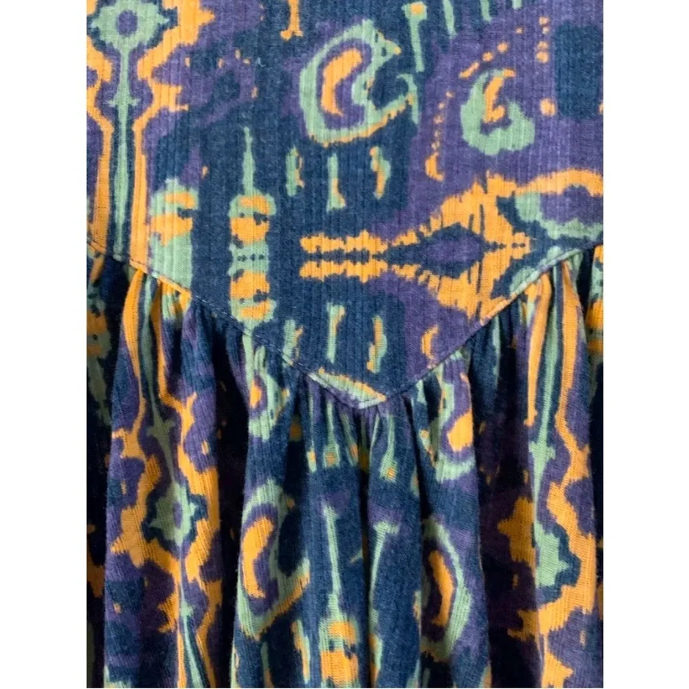 Free People This Is It Tunic Top Sun Faded Print Billowy Dolman Kimono Sleeves